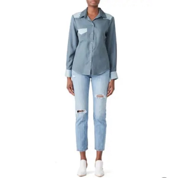 Sabina Musayev Gade Button Down Top - Picture 1 of 6